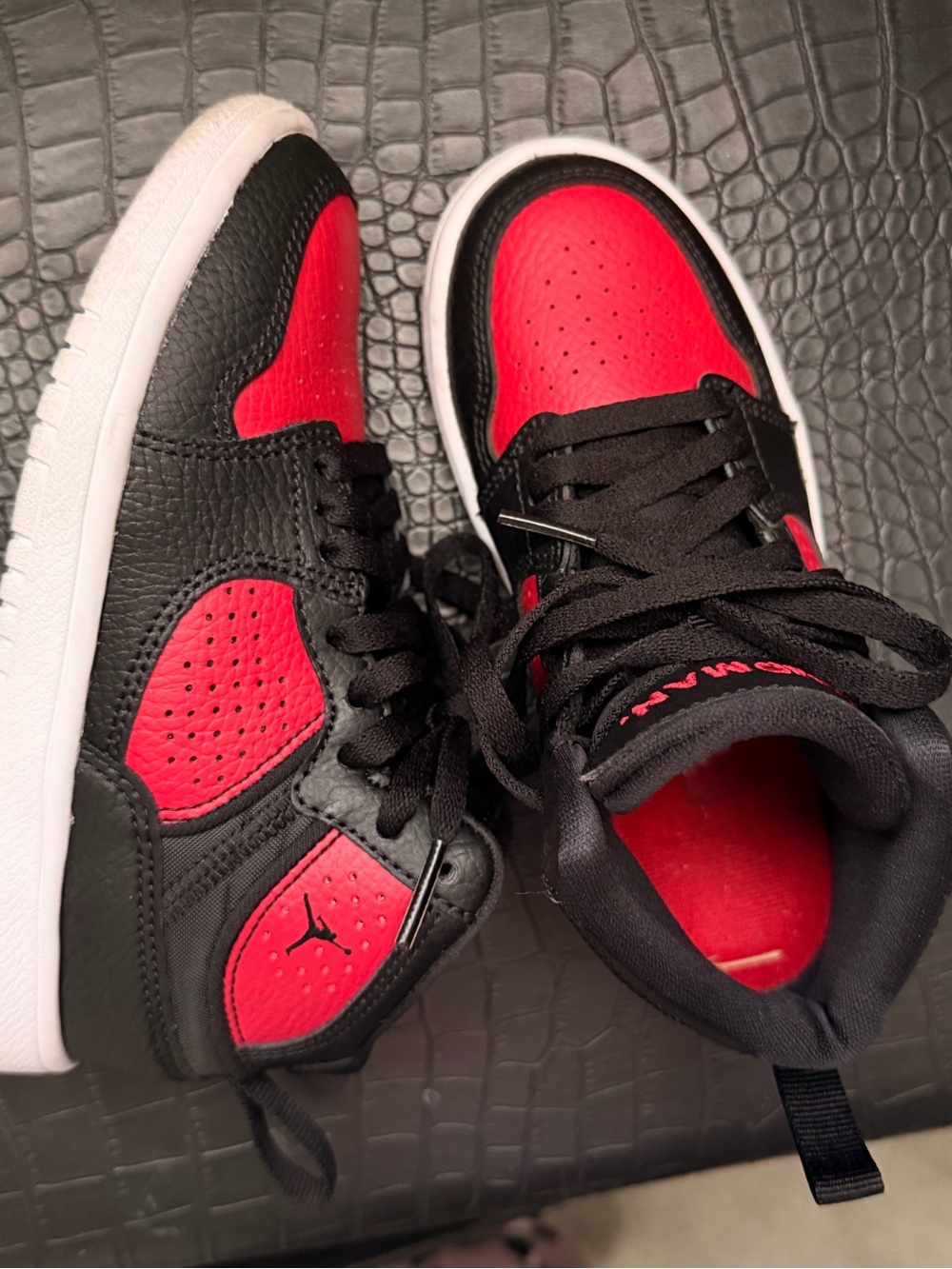 Jordan Red and Black Low-Top Sneakers